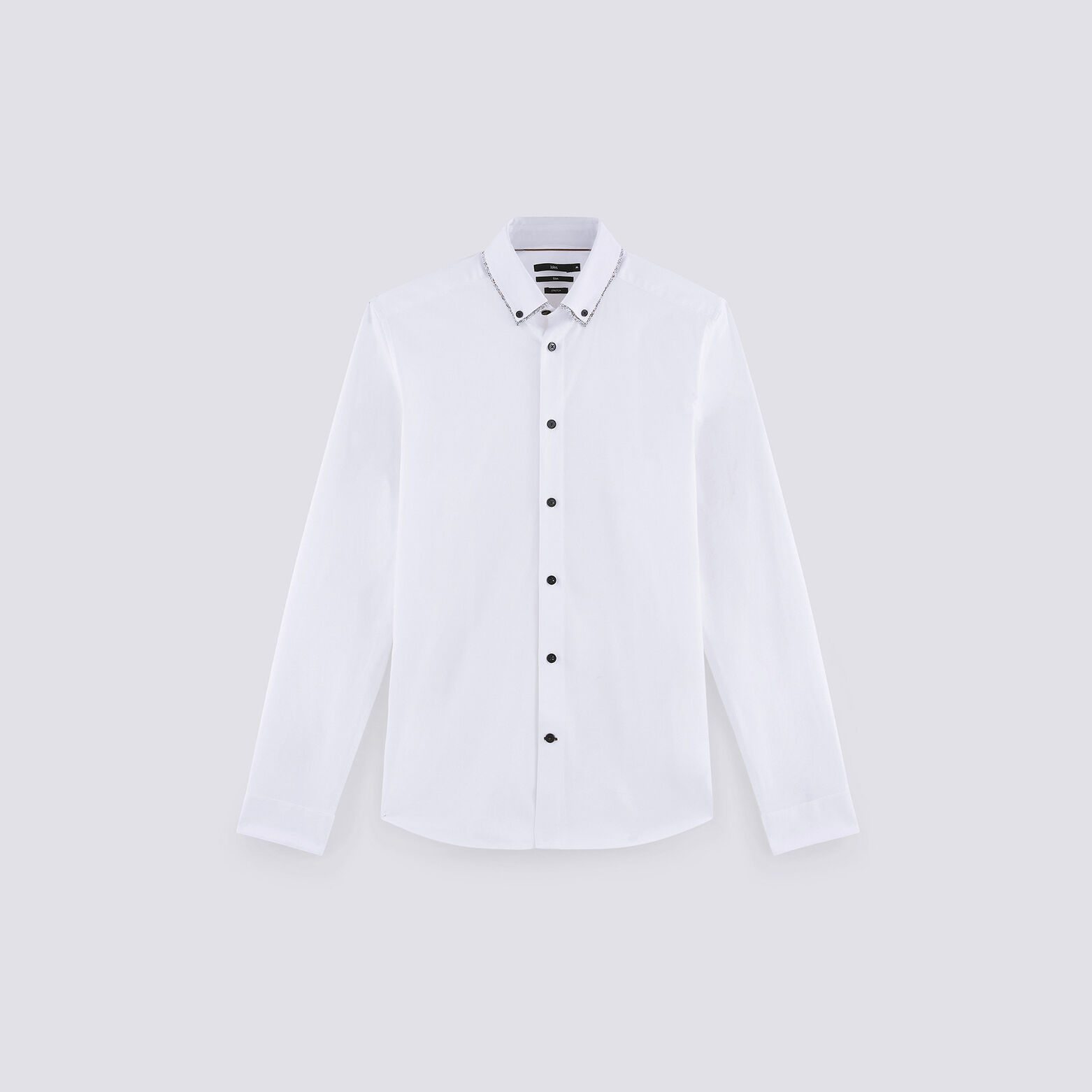 Chemise slim unie à double col