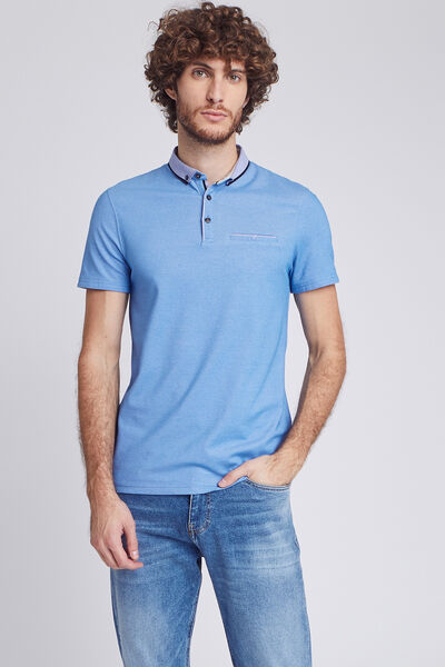 Polo manche courte col oxford