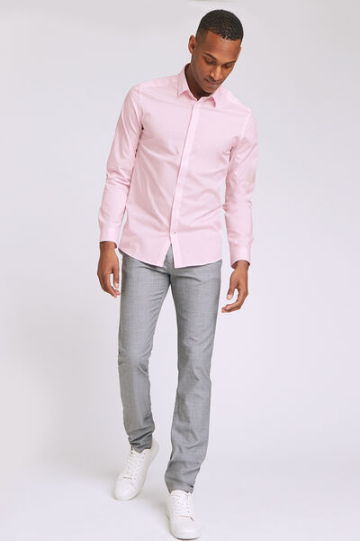 Chemise slim en popeline stretch