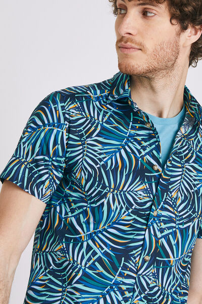 Chemise manches courtes slim imprimée