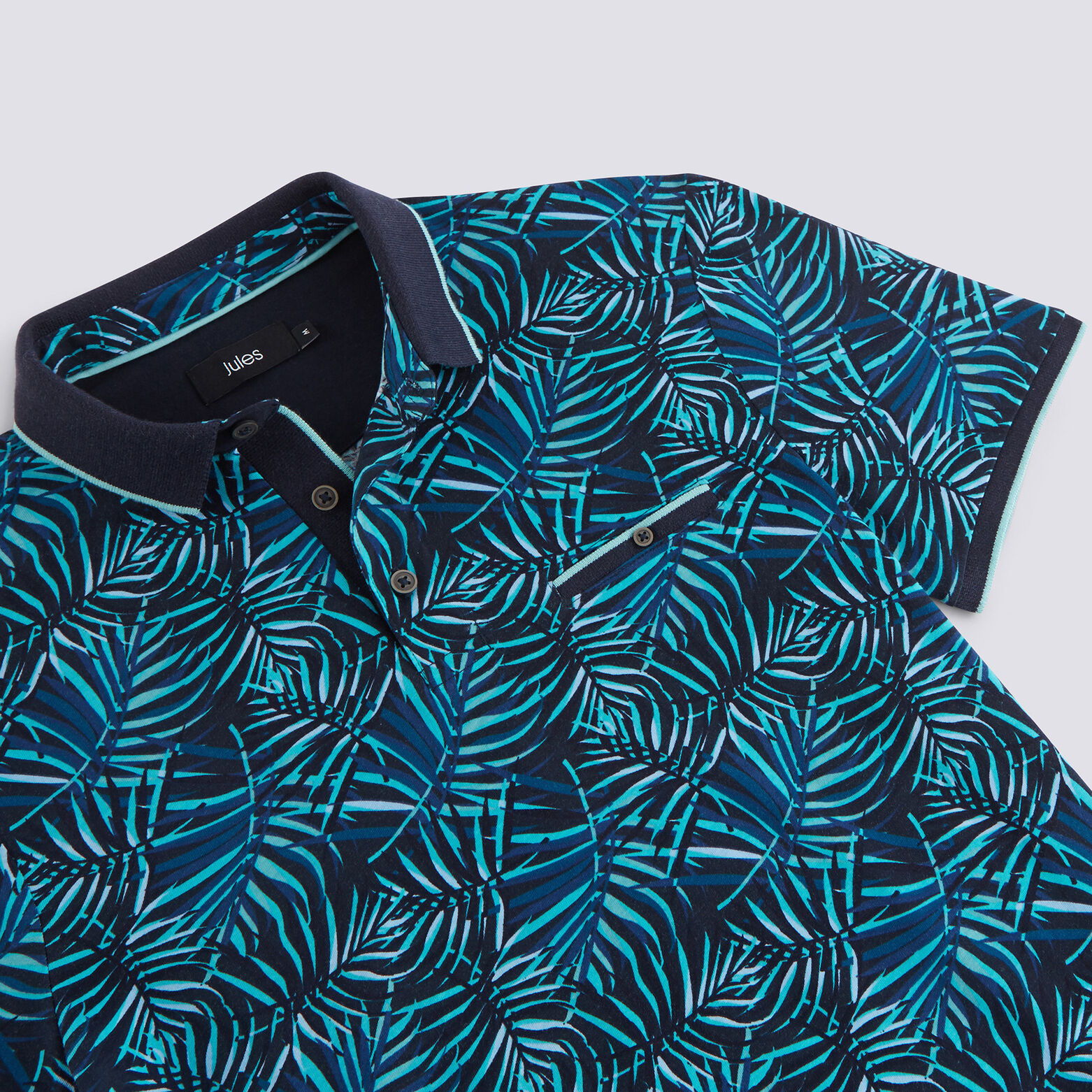 Polo manche courte imprimé tropical