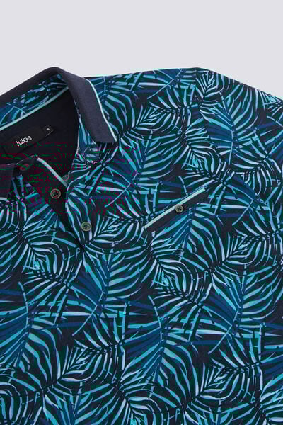 Polo manche courte imprimé tropical