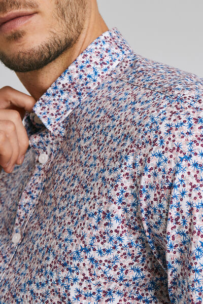 Chemise slim imprimée artifice de fleurs