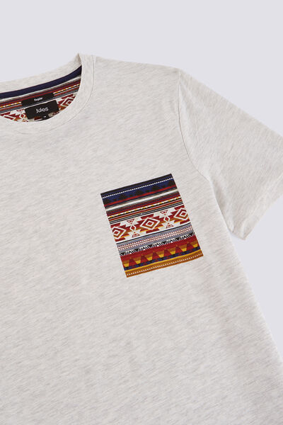 Tee shirt à col rond poche imprimée