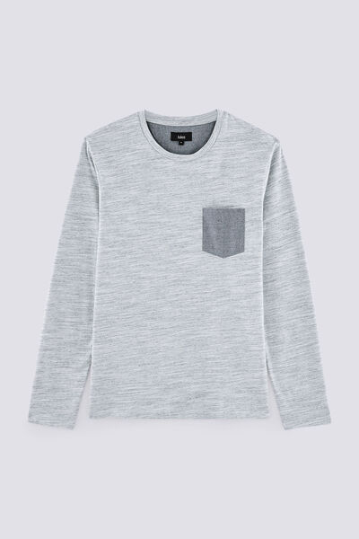 Tee shirt col rond maille flammée