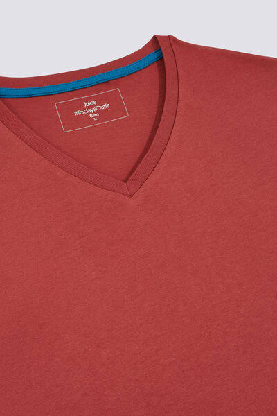 Tee-shirt uni col V slim