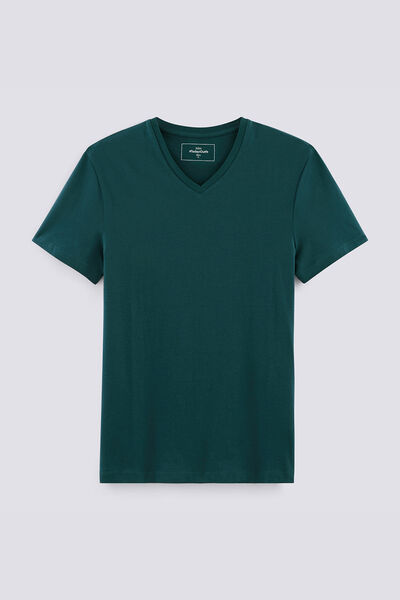 Tee-shirt uni col V slim