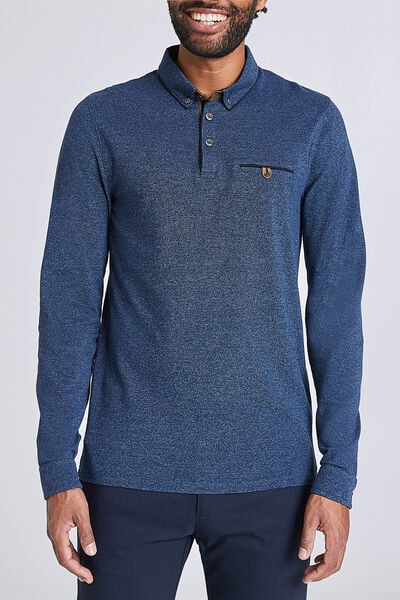 Polo manche longue col boutonné