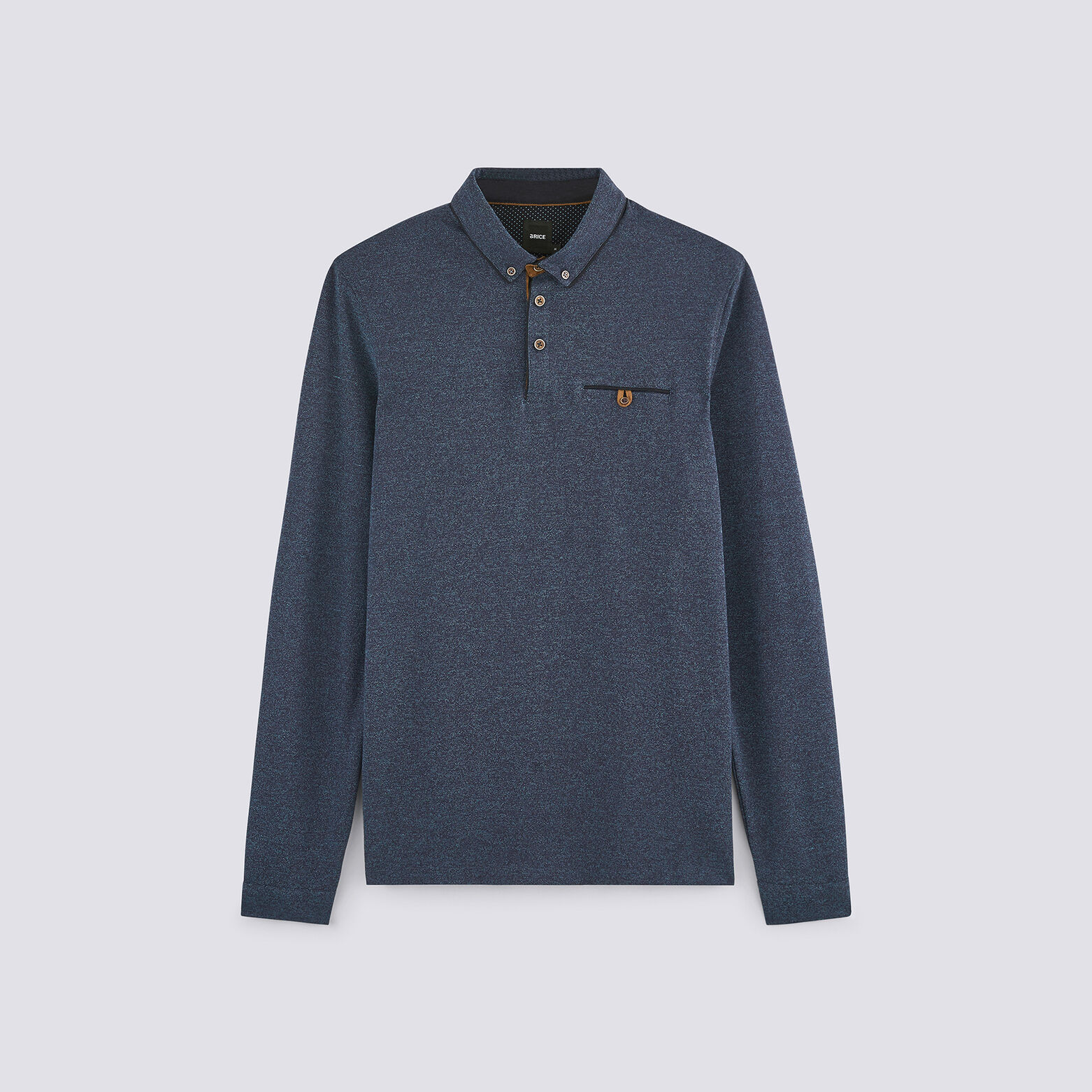 Polo manche longue col boutonné
