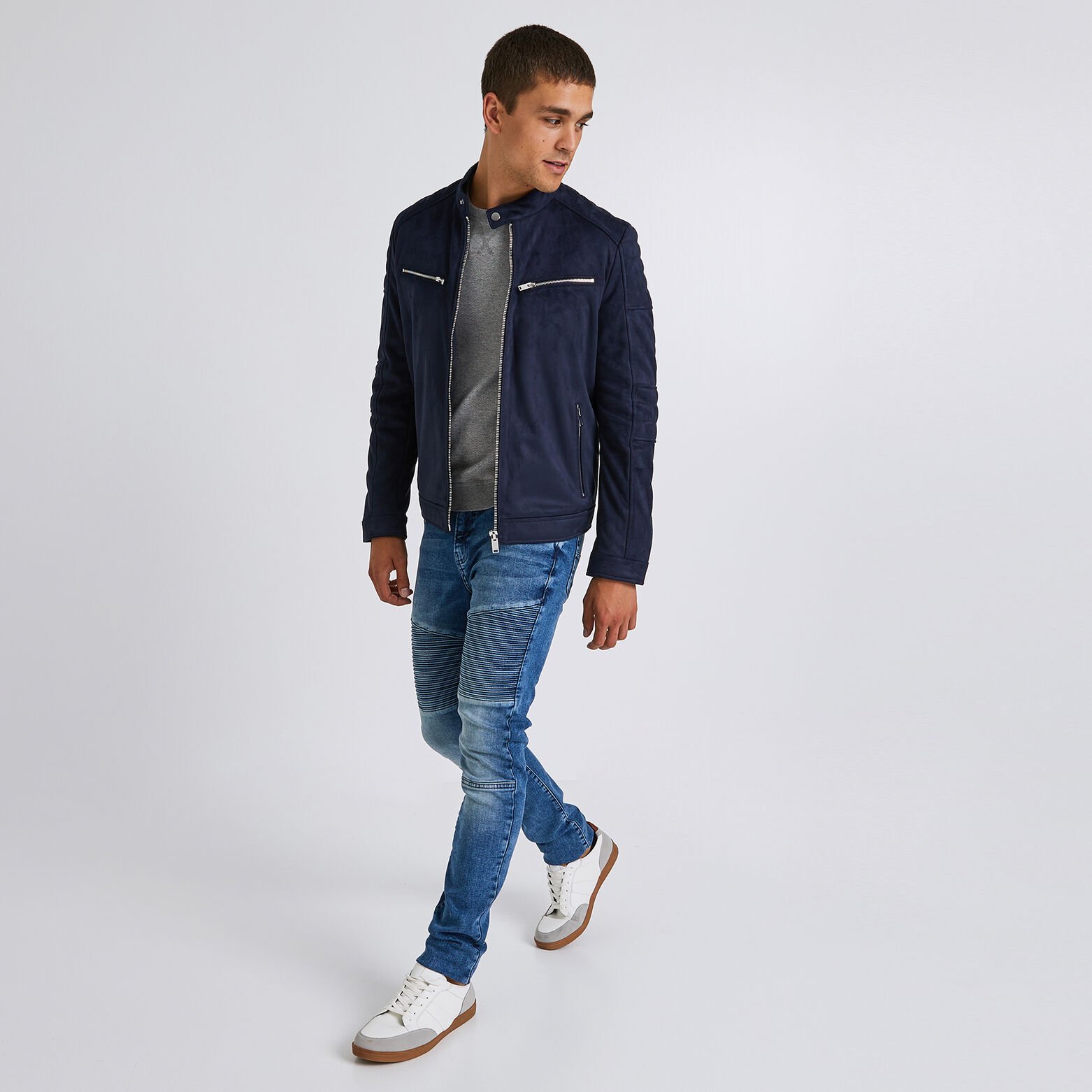 Jean Skinny Biker Bleu