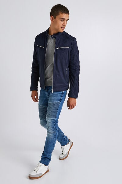 Jean Skinny Biker Bleu