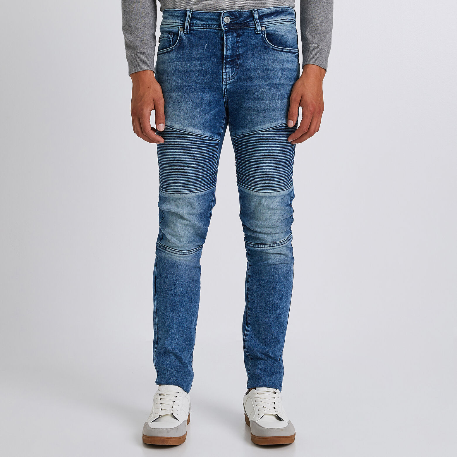 Jean Skinny Biker Bleu